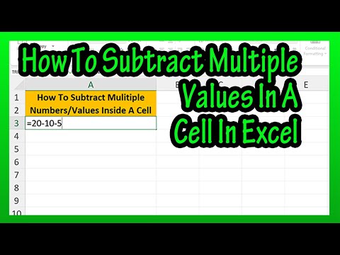 How To Subtract Multiple Numbers Or Values (From A Number) Inside A Cell In Excel Explained