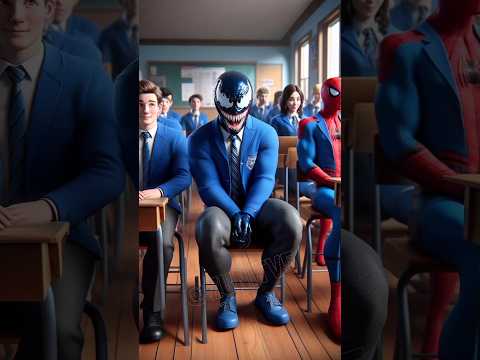 Spiderman Venom Aur Captain America Main se Kon Teacher se Chhuti lekar dikhayega | #shortsfeed