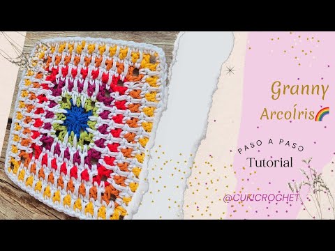 Granny arcoiris tejido a crochet