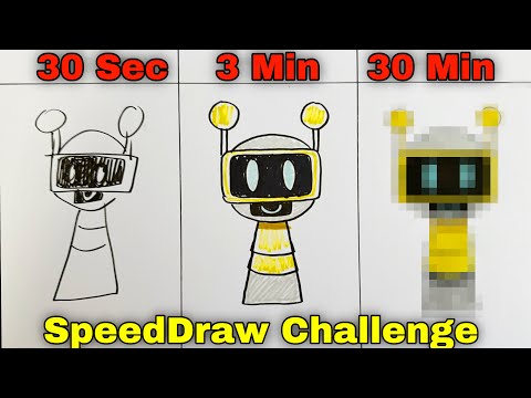 Drawing INCREDIBOX SPRUNKI ( FUN BOT ) in 30 Sec, 3 Min and 30 Min.