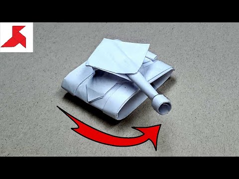 DIY 💥 - How to make a TANK WITH A TURNING TOWER from A4 paper