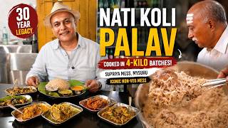 Cooking Nati Koli Palav in 4-Kilo Batches! 30-Year-Old Legacy Non-Veg Supriya Mess in Mysuru 🍲🔥
