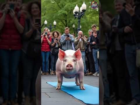This pig exercises more than you! ๐ท๐ช๐ Push-Ups, Crazy Flips! #fitpig #funnyanimals #viralshorts