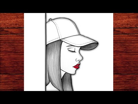 How to Draw a Girl with a Hat Side Profile Easy Pencil Sketch