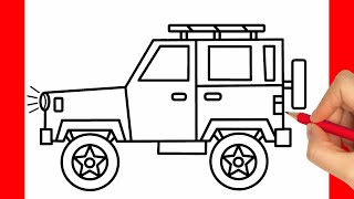 HOW TO DRAW A JEEP CAR - HOW TO DRAW A CAR