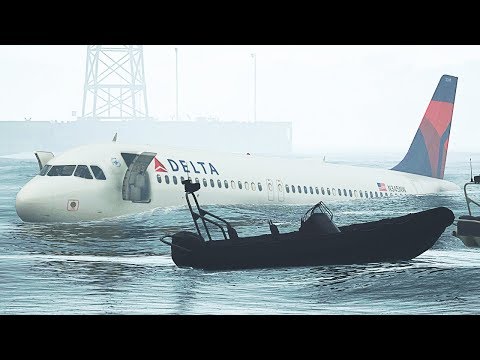 GTA 5 - A320 Water Crash Landing (HD)