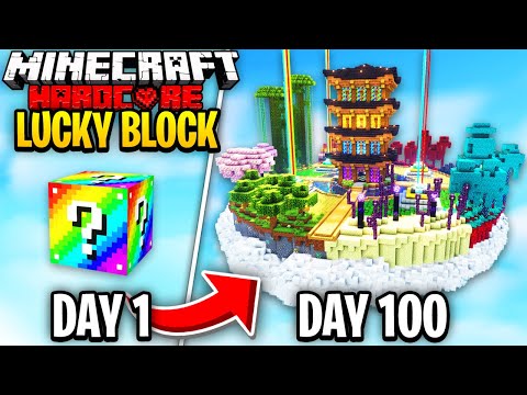 I Spent 100 Days In ONE BLOCK LUCKY BLOCK!