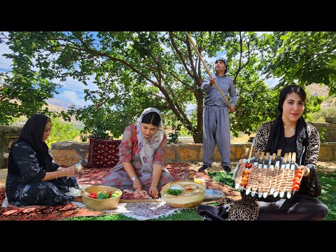 Autumn in the Village: Traditional Iranian Lamb & Chicken Kebabs Cooked in the Village