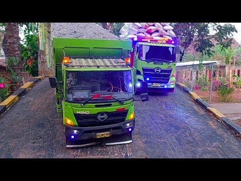 RC TRUCK Hino VS Hino Muat Pasir dan Muat Karung Beras , Sopir Miniatur Truck RC