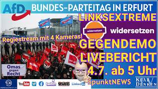 #ERFURT LIVE! Zig Tausend #Linksextreme wollen #AfD #Parteitag mit Gewalt verhindern! #EF0407