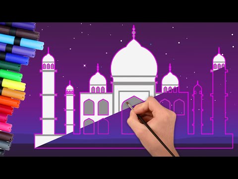 🛕How To Draw Easy Taj Mahal | कैसे बनाएं ताज महल | Drawing and Coloring for Kids | Chiki Art Hindi