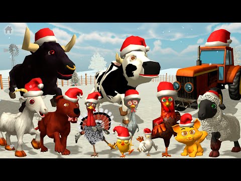 Los animales de la Granja de Zenón bailando - Juego del pollito y el tractor en Navidad
