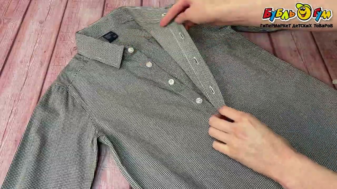 Рубашка Lanson Kids в мелкую бело-черную клетку - видео Рубашка Lanson Kids в мелкую бело-черную клетку - видео