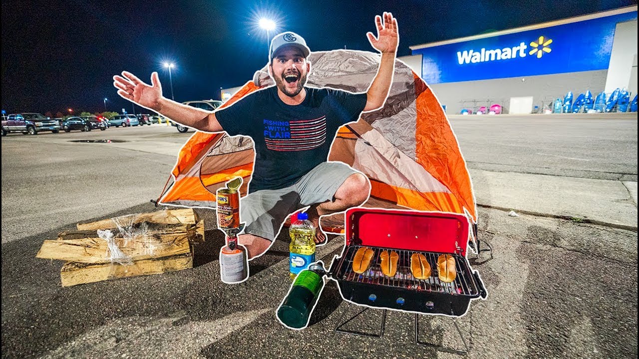 Camping OVERNIGHT in Walmart Parking Lot (SKETCHY)