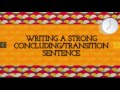 Transition Sentences and Topic Sentences