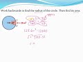Finding Radius and Area of Circle
