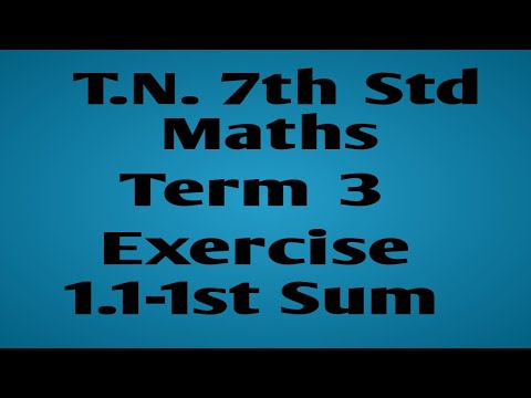 T.N. 7th Std Term 3, Exercise 1.1 - 1st Sum