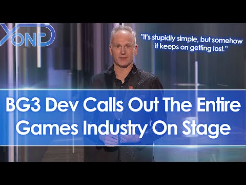 Baldur's Gate 3 dev & Larian boss Swen Vincke calls out the games industry on Game Awards 2024 stage