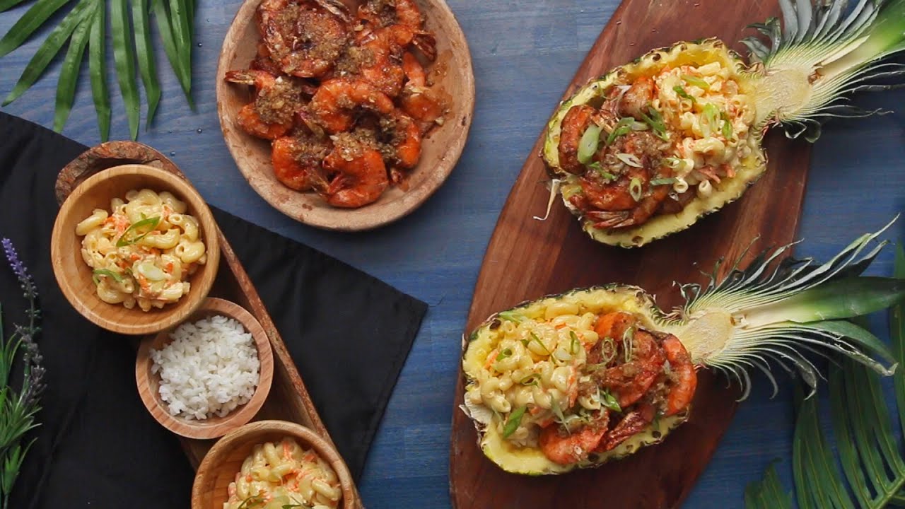 How To Make Garlic Shrimp And Hawaiian Macaroni Salad