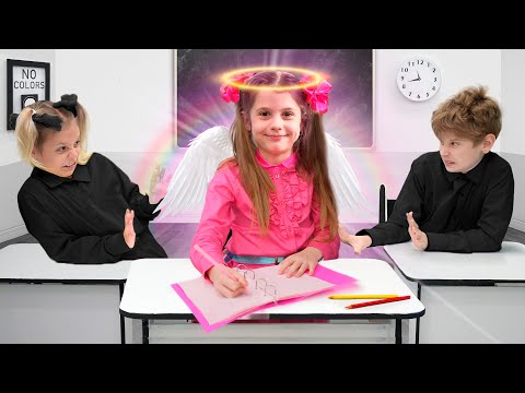 Eva Black vs Pink Challenge and her Back to School story
