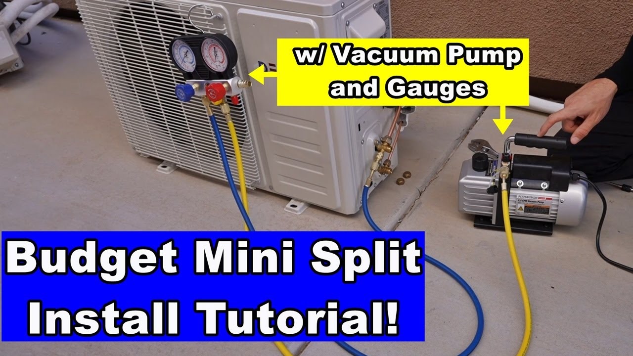 Budget Mini Split Installation for Beginners! w/ Vacuum Pump and Gauges