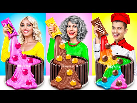 Me vs Grandma Cooking Challenge! Cake Decorating Sweet War by RATATA BOOM