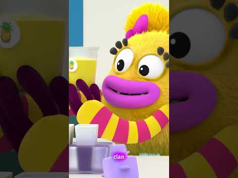 ¡Qué ricos están los zumos de frutas! 🍓🍍 🥝 #Polos #Momonsters #Clan #TVE
