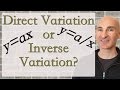 Identifying Direct and Inverse Variation