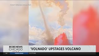 YouTube video thumbnail: "Volnado" Upstages Erupting Volcano in Hawaii