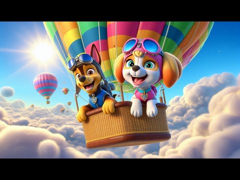 SKYE & CHASE Are On A Flying Balloon! - Very Funny Story | Paw Patrol Ultimate Rescue | Rainbow 3