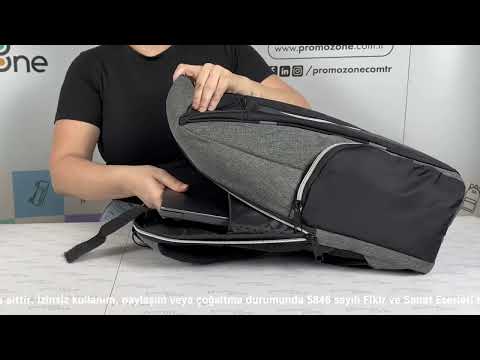 USB Şarj Girişli, Laptop Bölmeli Promosyon Sırt Çantası – Logo Baskılı Promozone