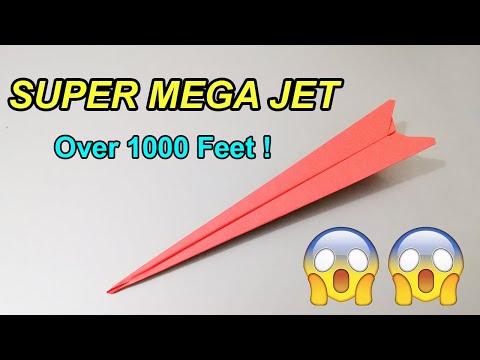 Over 1000 FEET ! | How to make a super mega jet paper airplane that flies 1000 feet
