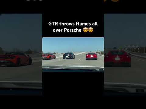 GTR gets surrounded by supercars!