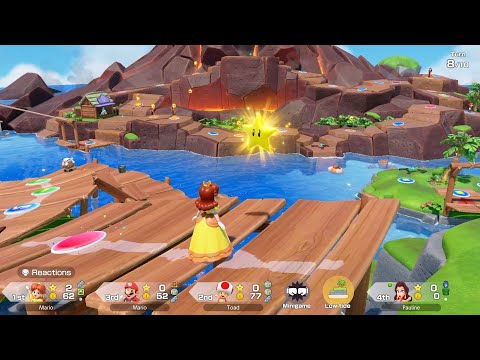 Super Mario Party Jamboree #87 Goomba Lagoon Daisy vs Mario vs Pauline vs Toad