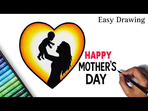 Mother's day drawing | How to draw mother's day poster drawing easy