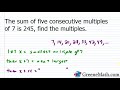 Consecutive Integers and Equations