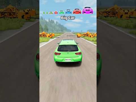 Big And Small Cars vs Chain Spinner #shorts | BeamNG.Drive