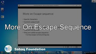 More on Escape sequence
