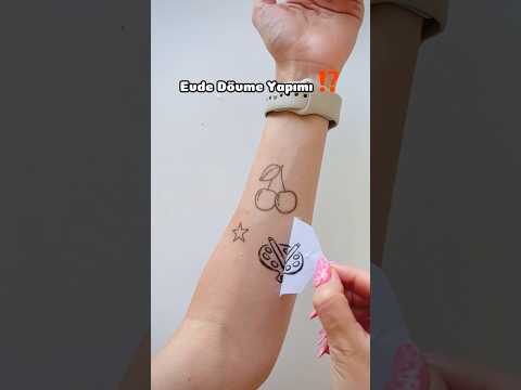 Evde Dövme Yapımı! 🍒#diy #tattoo #papercraft