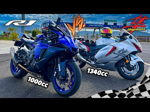 R1 vs HAYABUSA ROLL! | MOTOVLOG #196