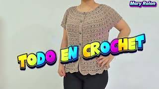 Blusa Diamante a Crochet 💎 con Botones | Fácil, Elegante y Paso a Paso parte 1