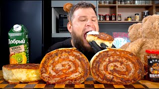 MEAT CHEESE ROLL, CREAMY SAUCE, ASMR MUKBANG, АСМР МУКБАНГ, 먹방, 大食い, たべる, 谢尔盖