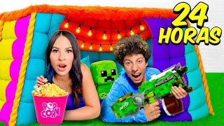 24 HORAS EN MANSIÓN GIGANTE HECHA DE MANTAS!!