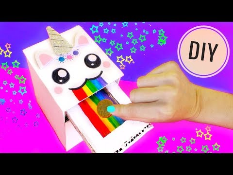 DIY Haz un UNICORNIO MÁGICO TRAGA MONEDAS | Hucha o alcancía con cartón