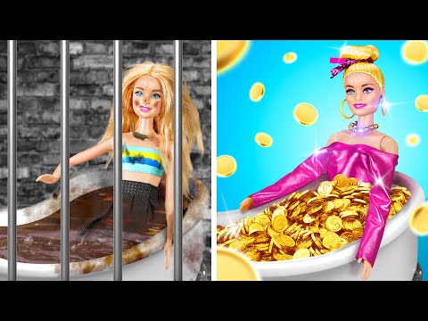 RICH & POOR BARBIE IN THE STRICTEST JAIL 🚨 From Ugly to Princess! Beauty Makeover by 123 GO SCHOOL