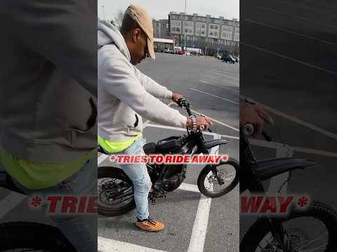 Letting a stranger on my bike is always interesting… #surron #bike