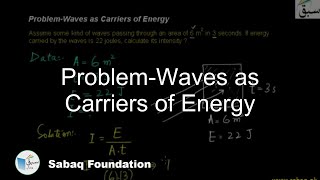 Problem-Waves as Carriers of Energy