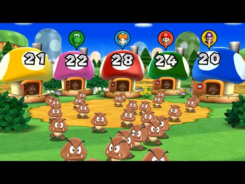 Daisy vs Mario vs Yoshi vs Mr. Blizzard - Mario Party 9 Minigames Battle