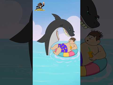 Kid Krrish #shorts | Funny Shark Attack | - Play Safe At The Beach | Hindi Cartoon #kidkrrish