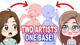 One Drawing Base, Two Artists! Sister Art Collab! 🤩